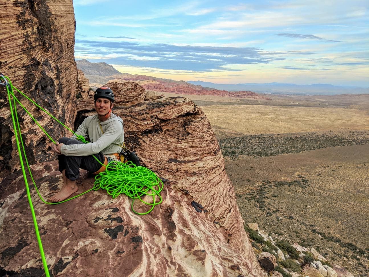 Picture of the author climbing